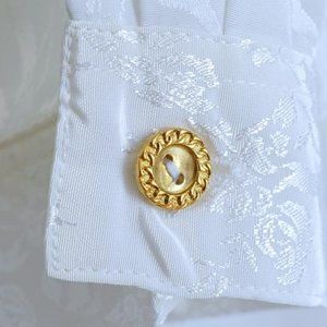 Vintage White  Sleeve Blouse with Embroidered Collar and Chest Detail | 198